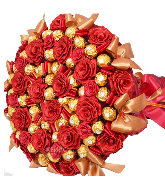 Корзинка с розами из конфет и гофрированной бумаги. Мастер-класс с пошаговыми фото