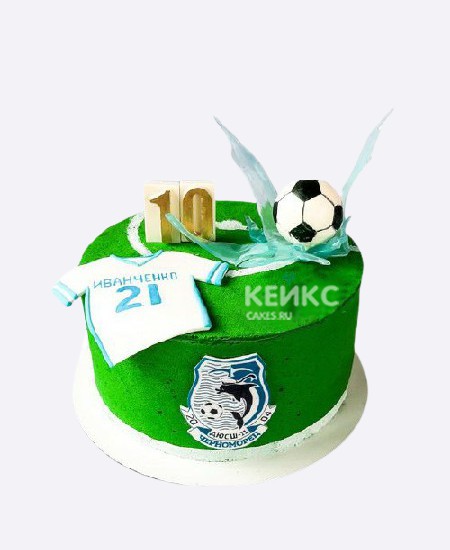 Торт мальчику на 10 лет с цифрой и футболом Торт мальчику на 10 лет с цифрой и футболом Фото