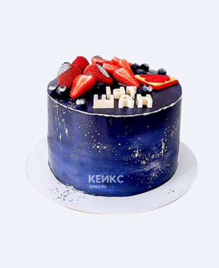 Красивый торт мальчику на 8 лет с клубникой Красивый торт мальчику на 8 лет с клубникой Фото