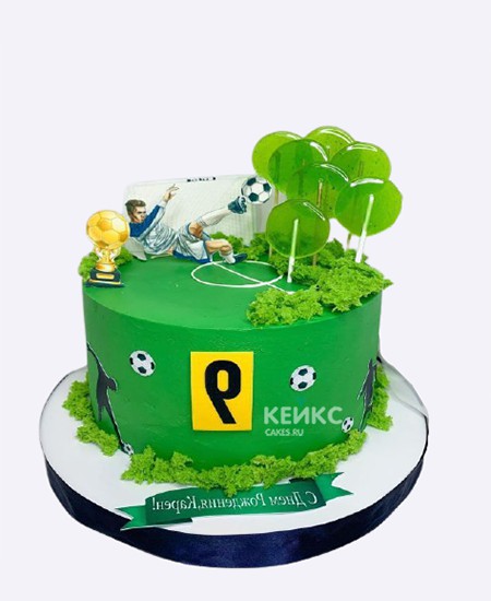 Торт мальчику на 9 лет футболисту и леденцами Торт мальчику на 9 лет футболисту и леденцами Фото