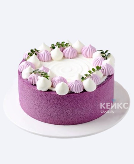 Фиолетовый торт с зефирками и веточками Фиолетовый торт с зефирками и веточками Фото