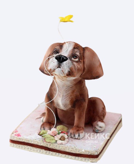 Шикарный 3D торт в виде щеночка Шикарный 3D торт в виде щеночка Фото