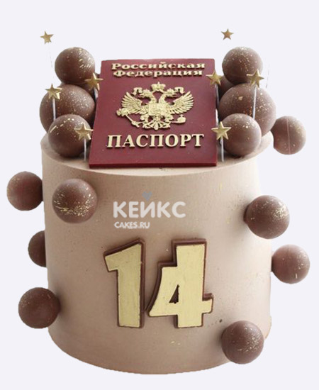 Бенто торт девочке на 14 лет с паспортом и шариками Бенто торт девочке на 14 лет с паспортом и шариками Фото