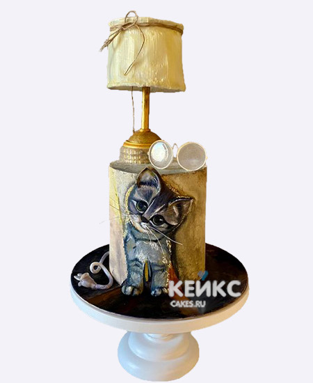 Бенто торт с кошкой и лампой Бенто торт с кошкой и лампой Фото