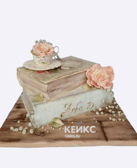 Легкий бенто торт с книгой и розами Легкий бенто торт с книгой и розами Фото