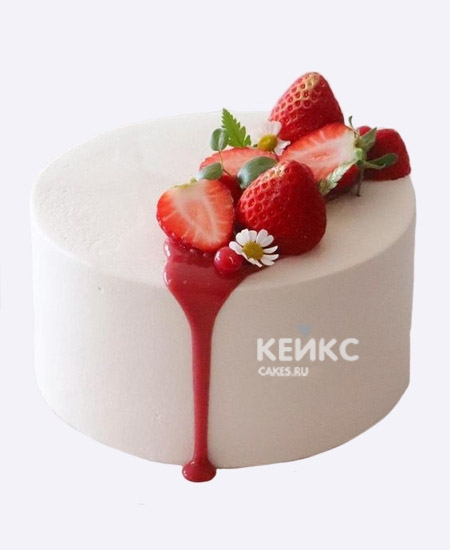 Минималистичный бенто торт с клубникой Минималистичный бенто торт с клубникой Фото