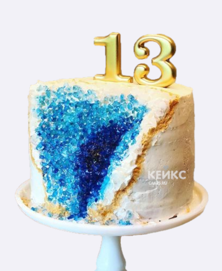 Необычный торт на 13 лет с кристаллами Необычный торт на 13 лет с кристаллами Фото