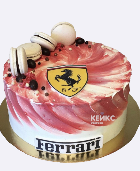 Торт феррари с красными мазками Торт феррари с красными мазками Фото