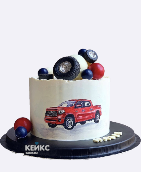 Торт тойота с фигурками колес Торт тойота с фигурками колес Фото