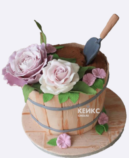 Шикарный торт огород с пионами из мастики Шикарный торт огород с пионами из мастики Фото