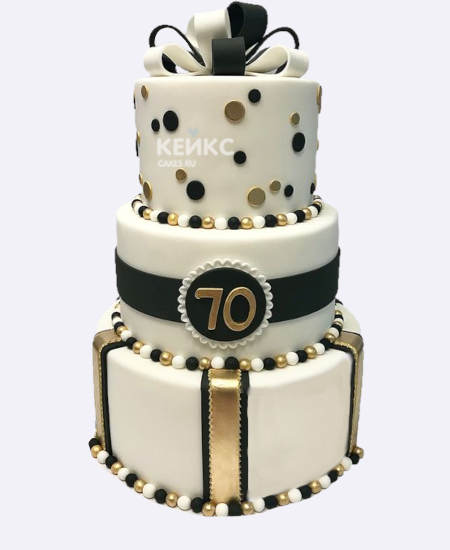 Торт мужчине на 70 лет с бантом Торт мужчине на 70 лет с бантом Фото