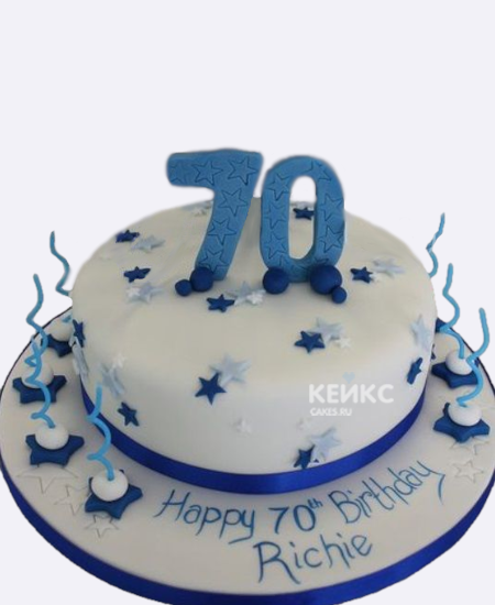 Торт мужчине на 70 лет с цифрой и звездами Торт мужчине на 70 лет с цифрой и звездами Фото