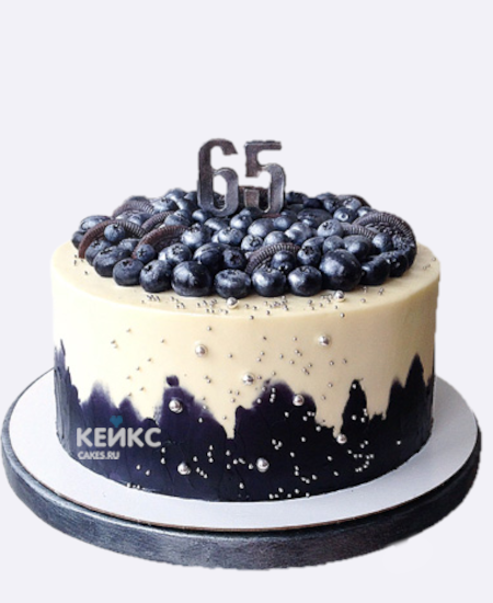 Вкусный торт мужчине на 65 лет с голубикой Вкусный торт мужчине на 65 лет с голубикой Фото