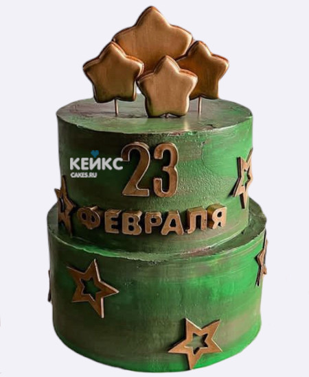 Двухъярусный торт на 23 февраля Двухъярусный торт на 23 февраля Фото