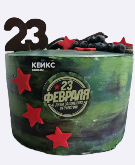 Торт на 23 февраля с красными звездами Торт на 23 февраля с красными звездами Фото
