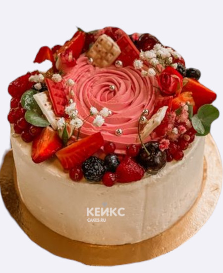 Торт на 8 марта из крема со свежими фруктами Торт на 8 марта из крема со свежими фруктами Фото