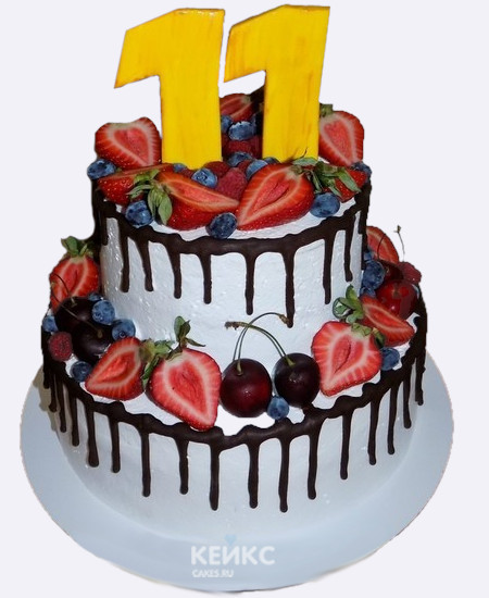Двухъярусный торт на 11 лет Двухъярусный торт на 11 лет Фото