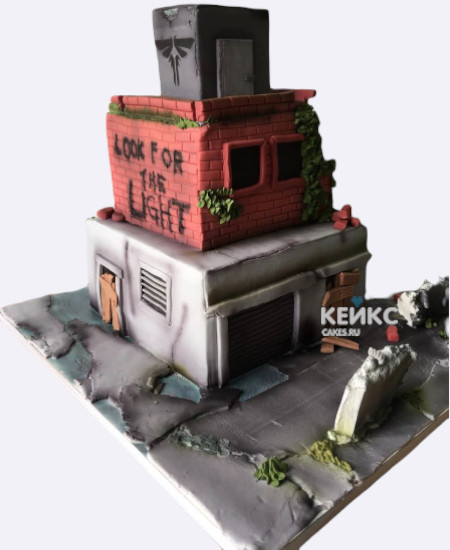 Торт в форме здания из сериала The last of us Торт в форме здания из сериала The last of us Фото