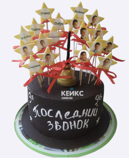Торт на последний звонок с велюровым покрытием Торт на последний звонок с велюровым покрытием Фото