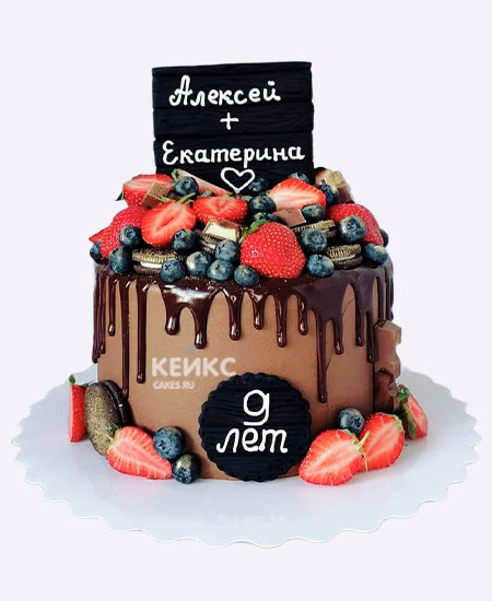 Шоколадный торт на фаянсовую свадьбу Шоколадный торт на фаянсовую свадьбу Фото