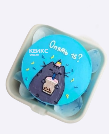 Смешной бенто-торт с котиком на день рождения Смешной бенто-торт с котиком на день рождения Фото