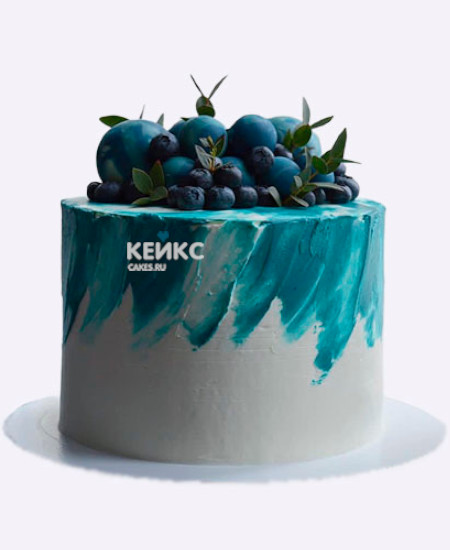 Торт на бирюзовую свадьбу с кремовыми мазками Торт на бирюзовую свадьбу с кремовыми мазками Фото