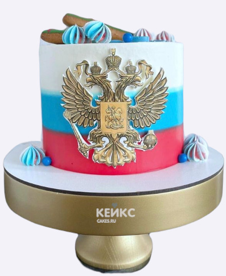 Торт на день России с гербом и безе Торт на день России с гербом и безе Фото