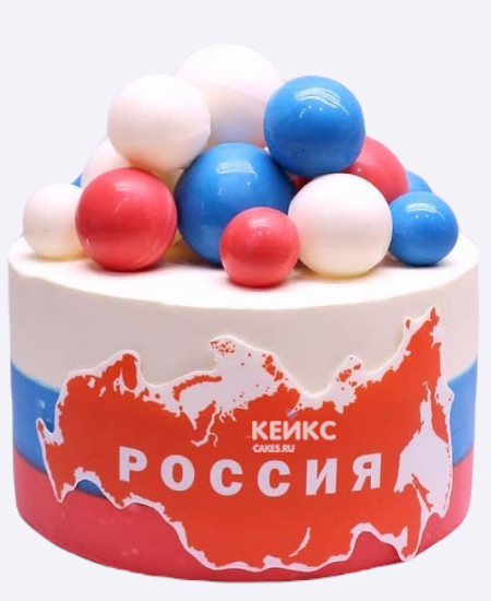 Торт на день России с шоколадными шариками Торт на день России с шоколадными шариками Фото