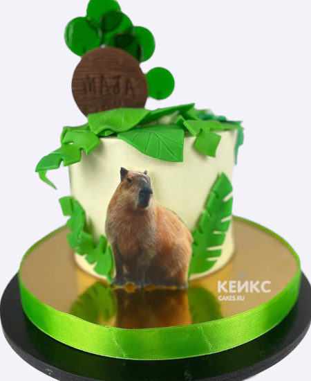 Торт с фотопечатью капибары Торт с фотопечатью капибары Фото