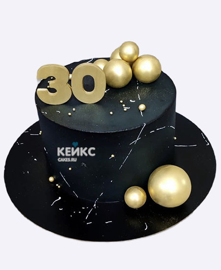 Торт на юбилей 30 лет с белыми брызгами Торт на юбилей 30 лет с белыми брызгами Фото