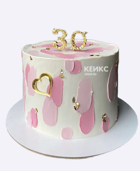 Торт на юбилей 30 лет с сердечком Торт на юбилей 30 лет с сердечком Фото
