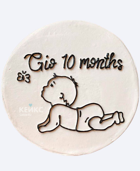 Детский бенто торт на 10 месяцев с малышом Детский бенто торт на 10 месяцев с малышом Фото
