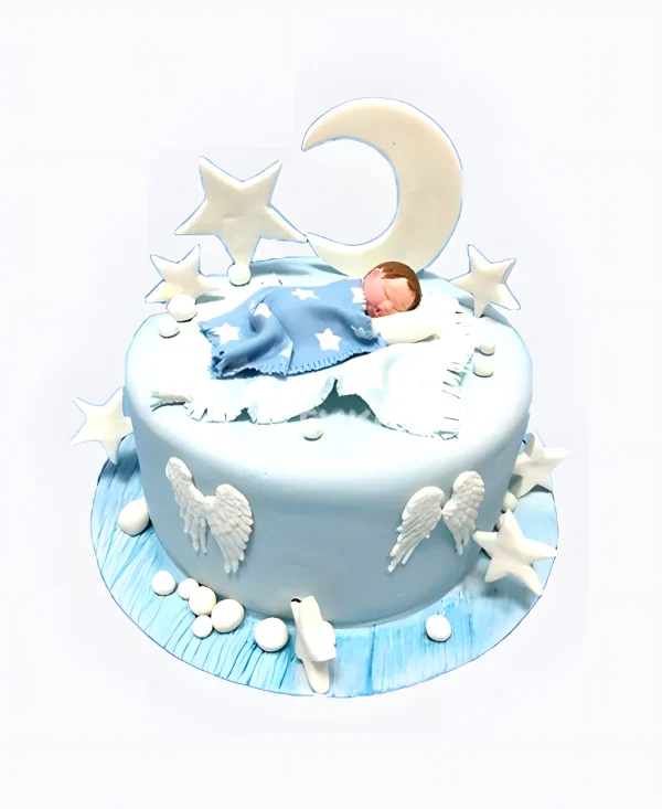 Голубой торт со звездами и крыльями Фото