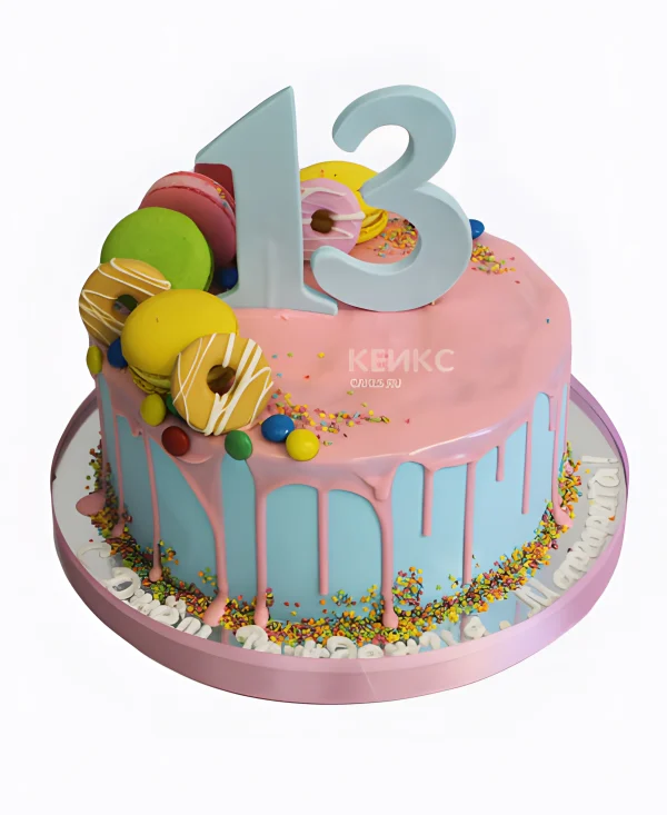 Детский торт с макаруни без мастики Фото