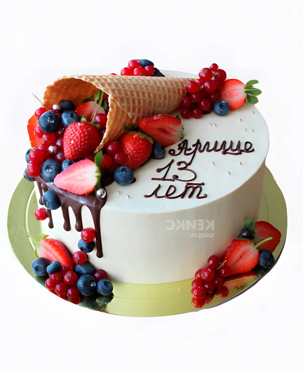 Детский торт без мастики Фото