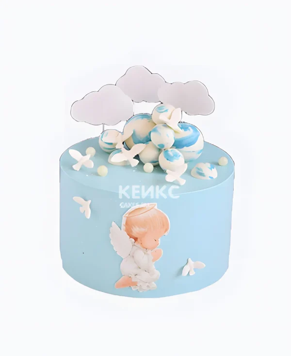 Нежный торт с ангелом для девочки Фото
