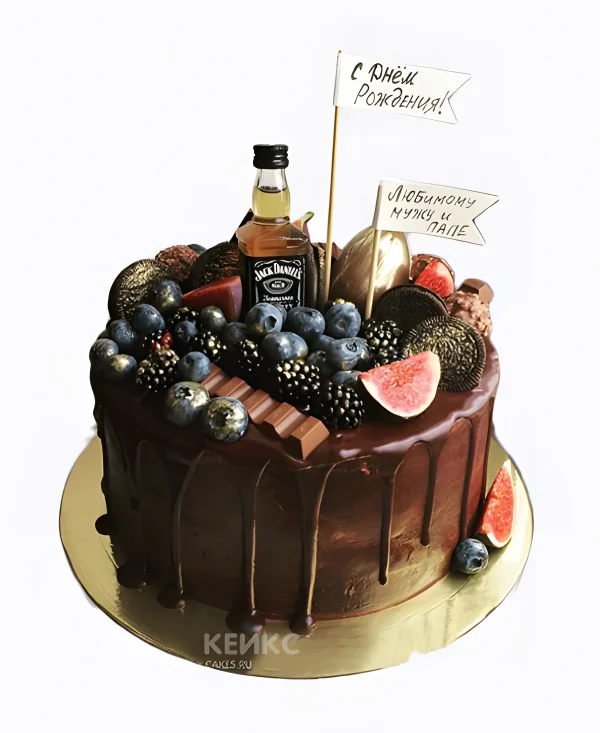 Торт виски джек дениелс с инжиром и шоколадом Фото