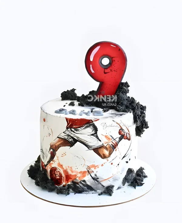 Торт мальчику-футболисту на 9 лет Фото