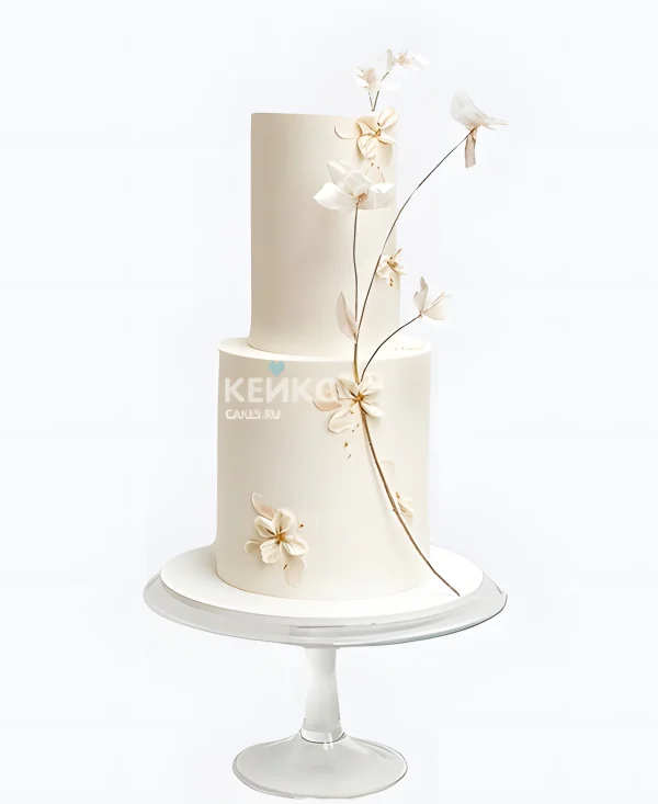 Минималистичный торт без мастики на свадьбу Фото