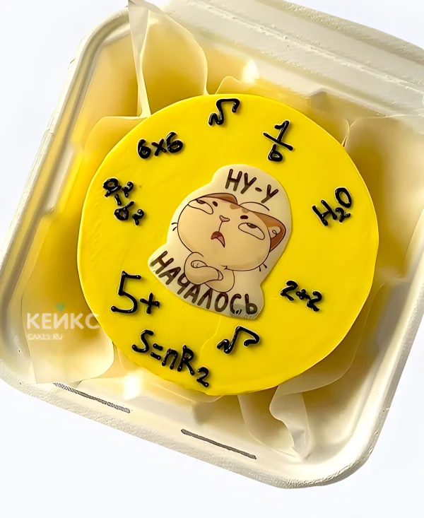 Торт на 1 сентября с математическими знаками Фото