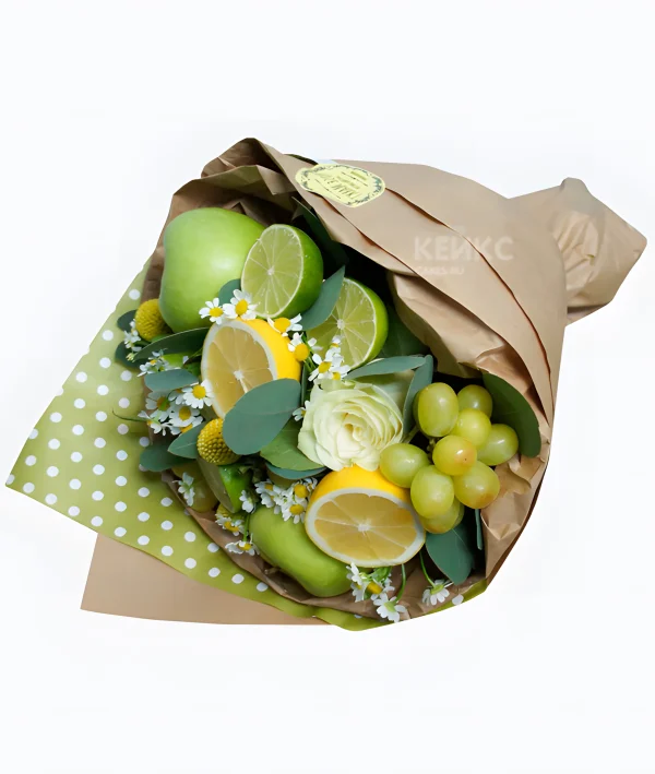 Букет из яблок и лимонов 2 Фото