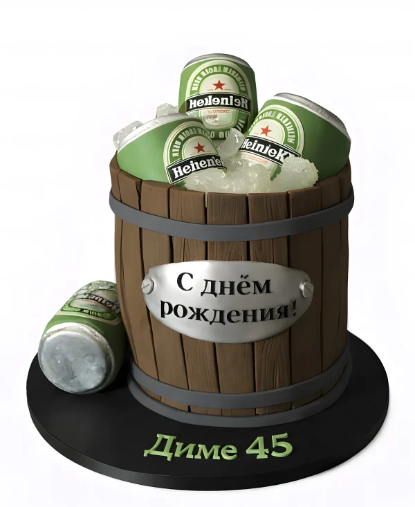 Торт в виде банок пива для Димы Фото