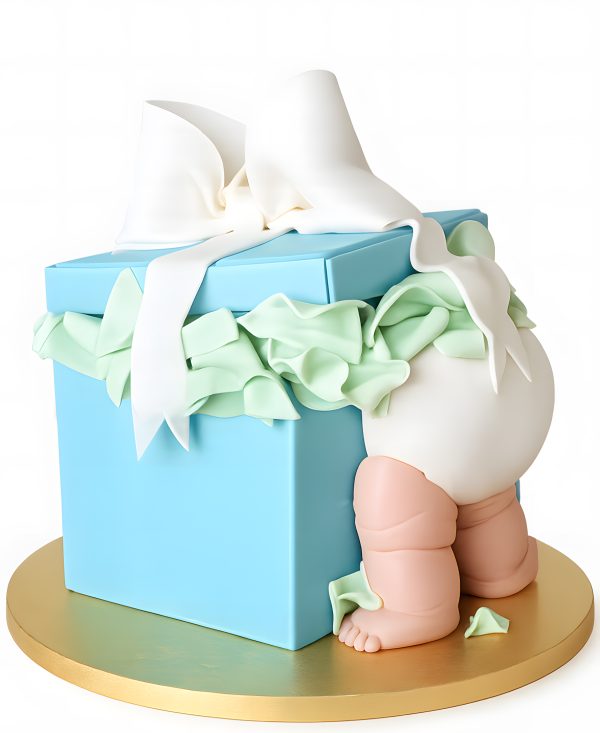 Креативный торт с ребенком в коробке Фото