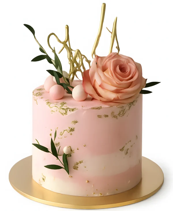 Нежный торт на 8 марта с розой Фото