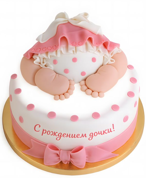Потрясающий торт на рождение девочки Фото