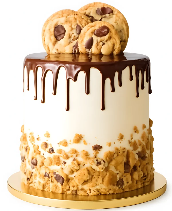 Торт с печеньем и шоколадными подтеками Фото