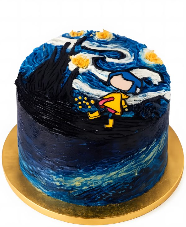 Торт в стиле бенто с Коралиной в Стране Кошмаров Фото