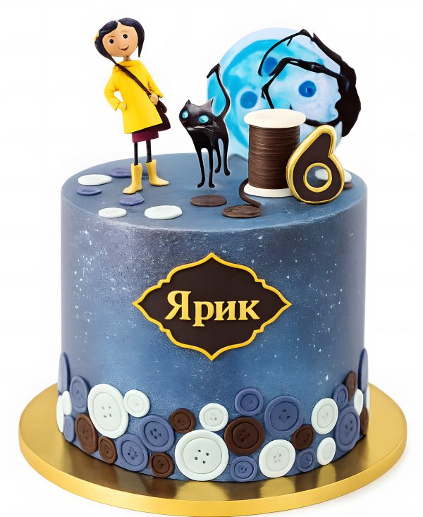 Загадочный торт с пуговицами и мрачным деревом Фото