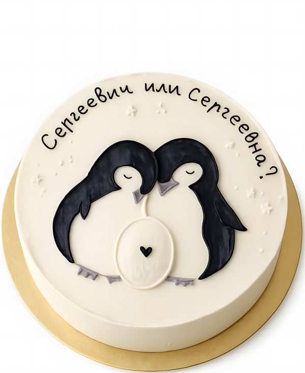 Бенто-торт с пингвинами Фото