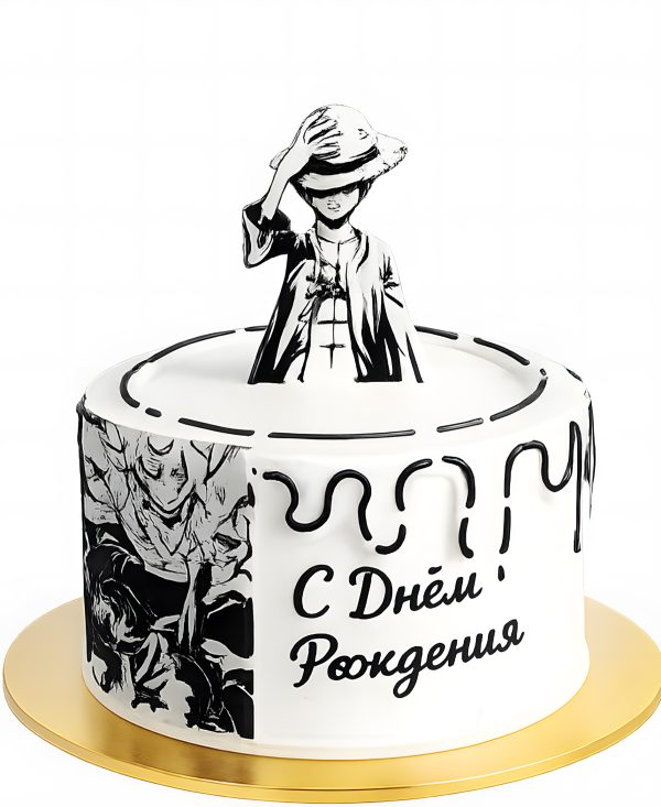 Черно-белый торт со злодеем Фото